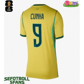 Brasilien Matheus Cunha #9 Hemmatröja Kvinnor VM 2026 Kortärmad